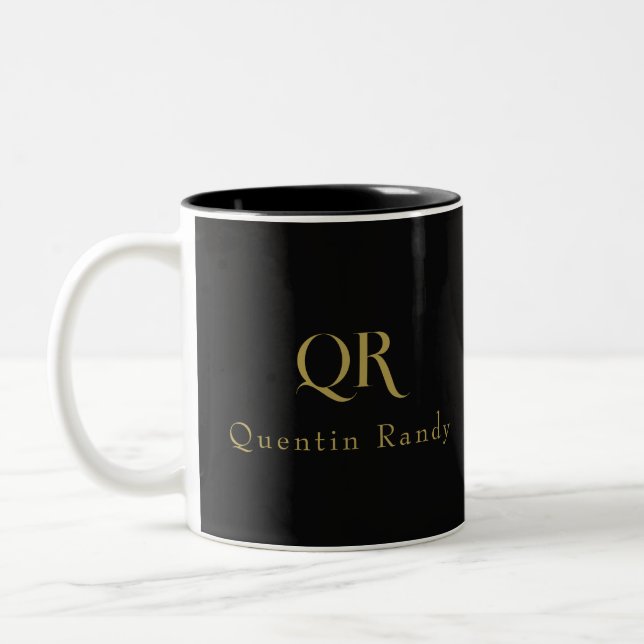 custom personalised Name Gift Idea for your lovers Two-Tone Coffee Mug (Left)