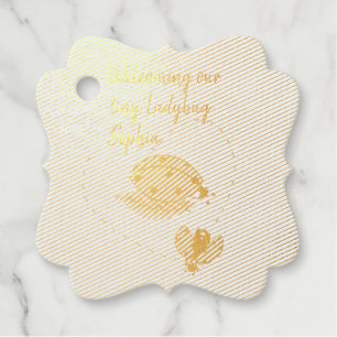Custom/Personalised Name Ladybug Girl Baby Shower Favour Tags