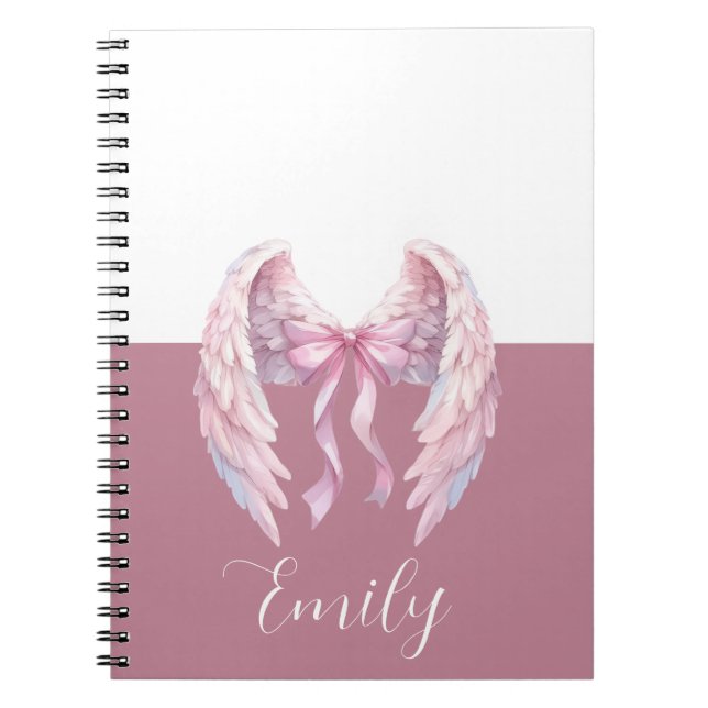 custom & personalised  name notebook with bow (Front)