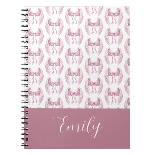 custom & personalised  name notebook with bow (Front)