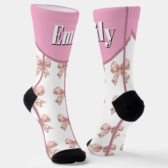 custom & personalised  name notebook with bow socks (Angled)