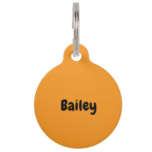 Custom Personalised Name Photo Light Orange Pet Tag