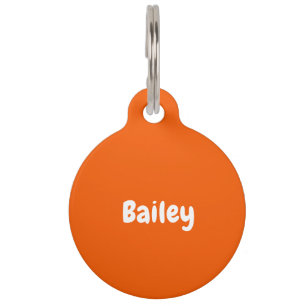 Custom Personalised Name Photo Orange Pet Tag