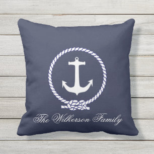 Custom Personalised Nautical Outdoor Pillow