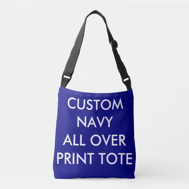 Custom Personalised NAVY ALL OVER PRINT TOTE BAG (Front)