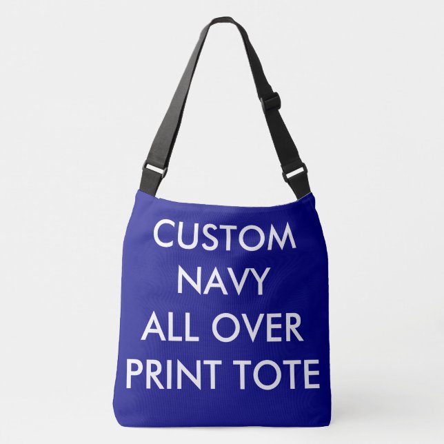 Custom Personalised NAVY ALL OVER PRINT TOTE BAG (Front)