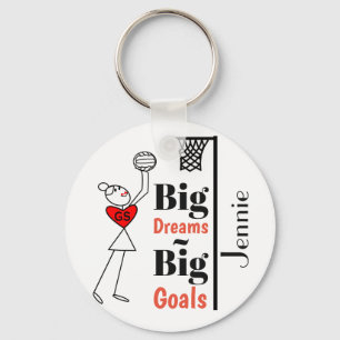 Custom Personalised Netball Quote Key Ring