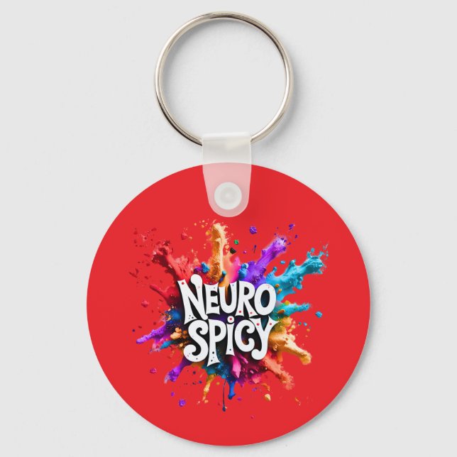 Custom / Personalised NEUROSPICY neurodiversity  Key Ring (Front)