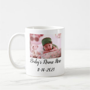 Custom Personalised New Baby Photo Coffee Mug