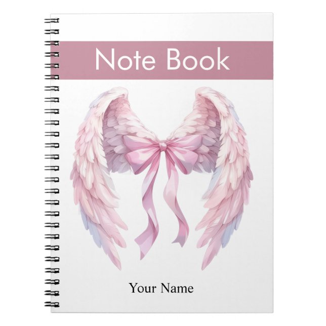 custom & personalised notebook with bow  (Front)