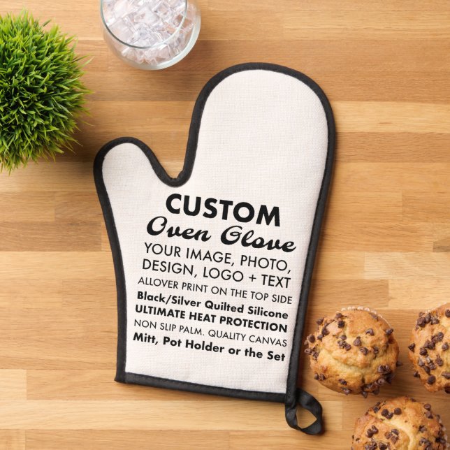Custom Personalised Oven Glove / Oven Mitt (Top down)