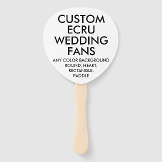 Custom Personalised PADDLE ECRU WEDDING FANS (10)