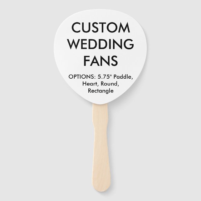 Custom Personalised PADDLE WEDDING FANS Template (Front)