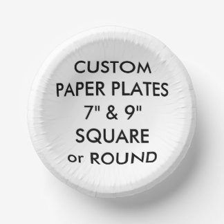 Custom Personalised PAPER BOWLS (8) 7" x 1.5" D. Paper Plate