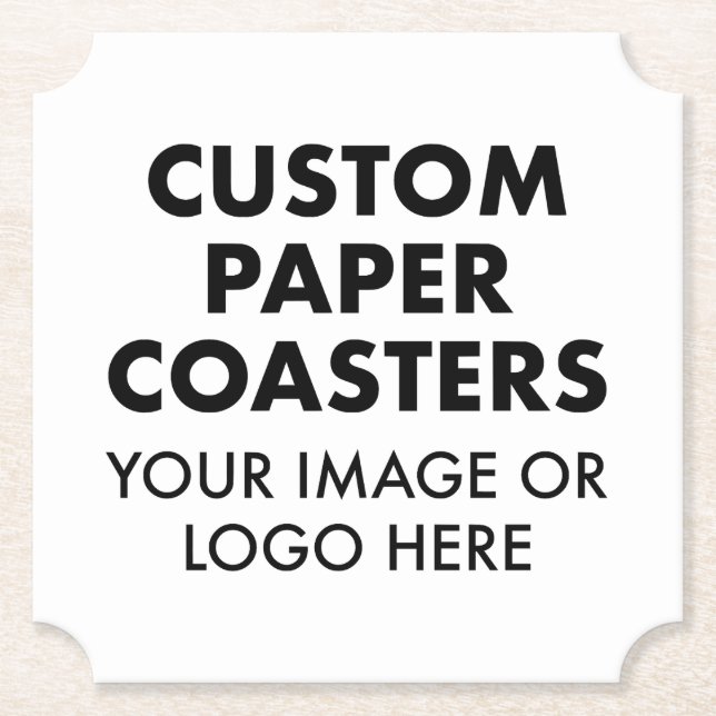 Custom personalised PAPER COASTERS (6) 4" TICKET (Front)