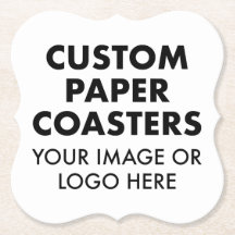 Custom personalised PAPER COASTERS (6) BRACKET