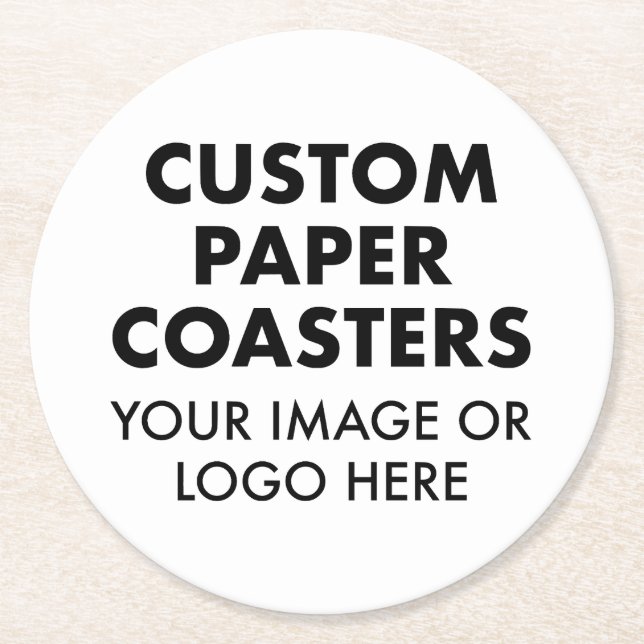 Custom personalised PAPER COASTERS (6) ROUND (Front)