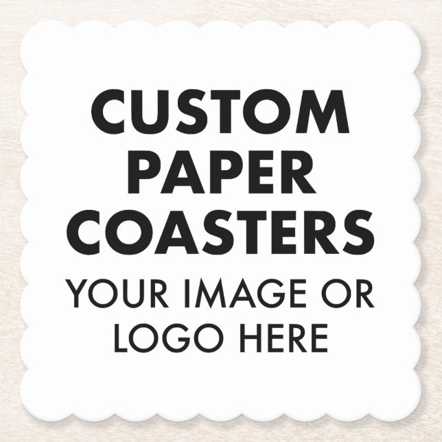 Custom personalised PAPER COASTERS (6) SCALLOPED (Front)