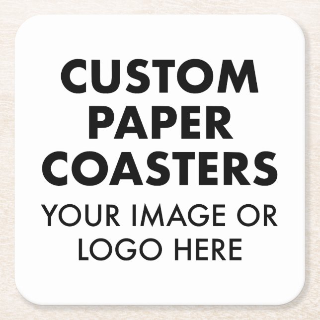 Custom personalised PAPER COASTERS (6) SQUARE (Front)