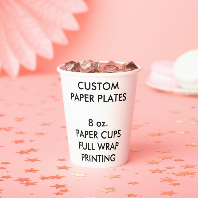 Custom Personalised Party Paper Cups (8) (Insitu)