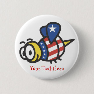 Custom Personalised Patriotic Bumblebee Buttons