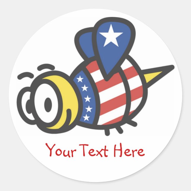 Custom Personalised Patriotic Bumblebee Stickers (Front)