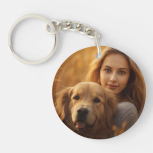 Custom Personalised Pet Photo Dog Lover Keepsake Key Ring