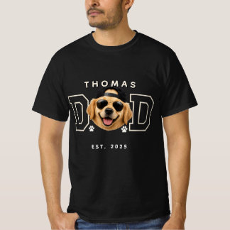 Custom Personalised Pet Photo & Name Dog Dad T-Shirt