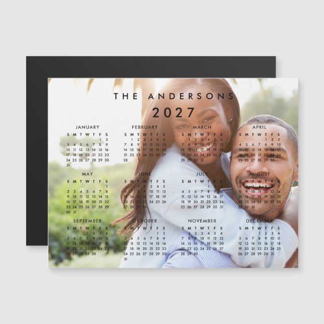 Custom Personalised Photo 2025 Calendar Magnetic Invitation (Front/Back)