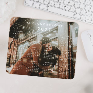 Custom Personalised Photo 2027 Calendar Mouse Pad
