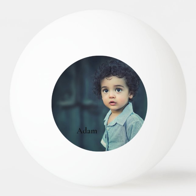 Custom Personalised Photo and Text   Ping Pong Ball (Front)