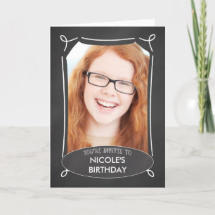 Custom Personalised Photo Birthday Invitation, Cha Invitation