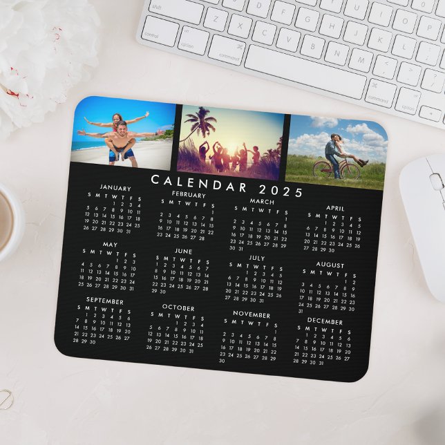 Custom Personalised Photo Collage 2025 Calendar Mouse Pad (Creator Uploaded)