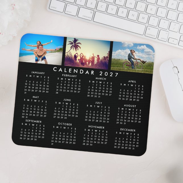 Custom Personalised Photo Collage 2027 Calendar Mouse Pad (Creator Uploaded)