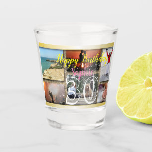 Custom Personalised Photo Collage Birthday Shot Glass