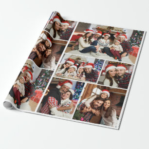Custom Personalised Photo Collage Merry Christmas Wrapping Paper