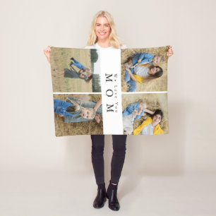 Custom Personalised Photo Collage Mother Family Fleece Blanket