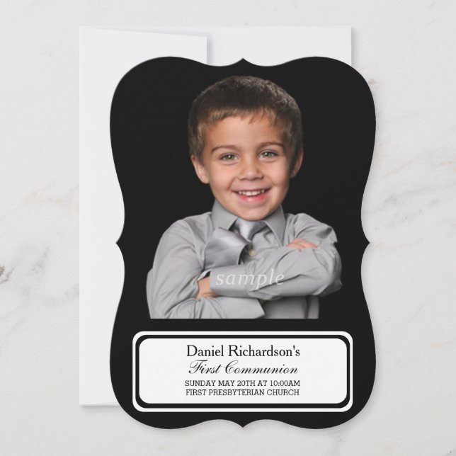 Custom Personalised Photo First Communion Picture Invitation (Front)