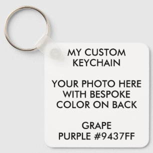 Custom Personalised PHOTO KEYCHAIN - GRAPE PURPLE