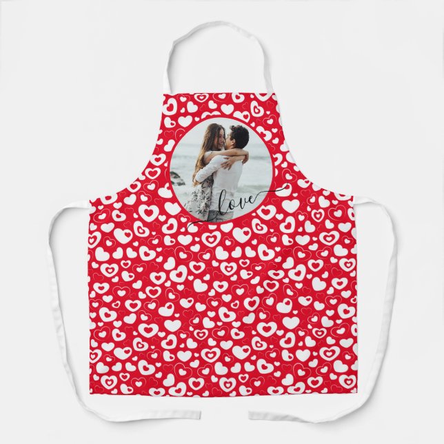 Custom Personalised Photo Simple Love Quote Text Apron (Front)