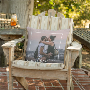 Custom Personalised Photo Simple Love Quote Text Cushion