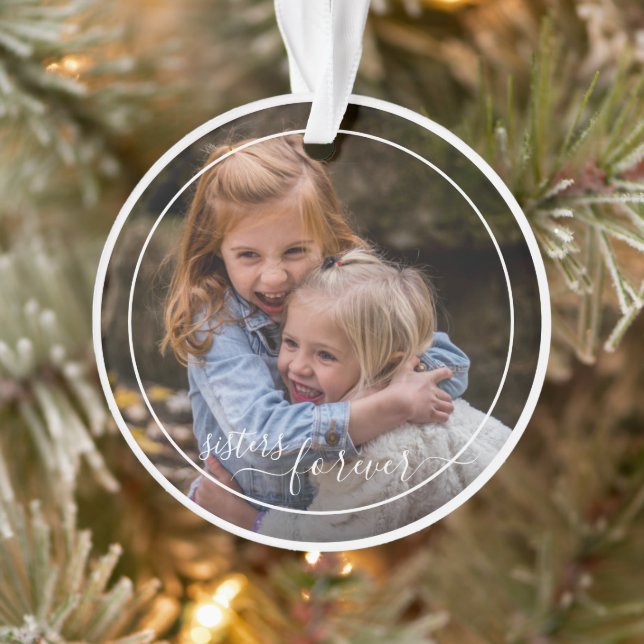 Custom Personalised Photo Template Sisters Forever Ornament (Tree)