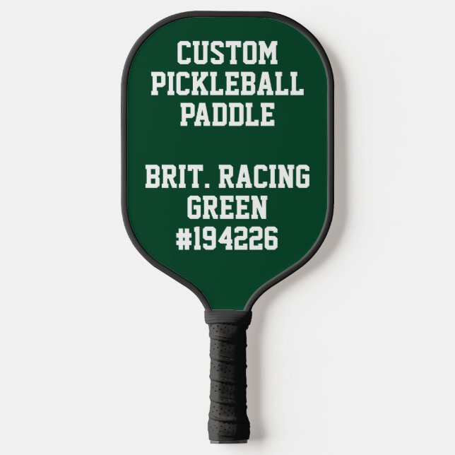  Custom personalised PICKLEBALL PADDLE - GREEN (Front)