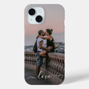 Custom Personalised Picture Simple Love Quote Text iPhone 15 Case