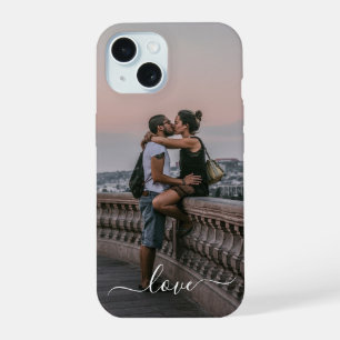 Custom Personalised Picture Simple Love Quote Text iPhone 15 Case