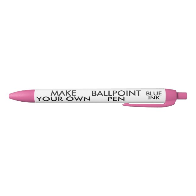 Custom Personalised PINK Ballpoint Pens - Blue Ink (Bottom)