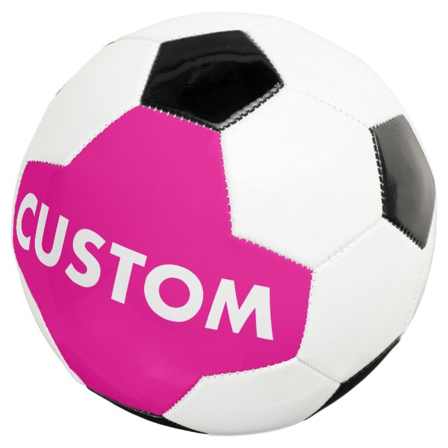 Custom Personalised PINK Soccer Football Ball (Three Quarter)