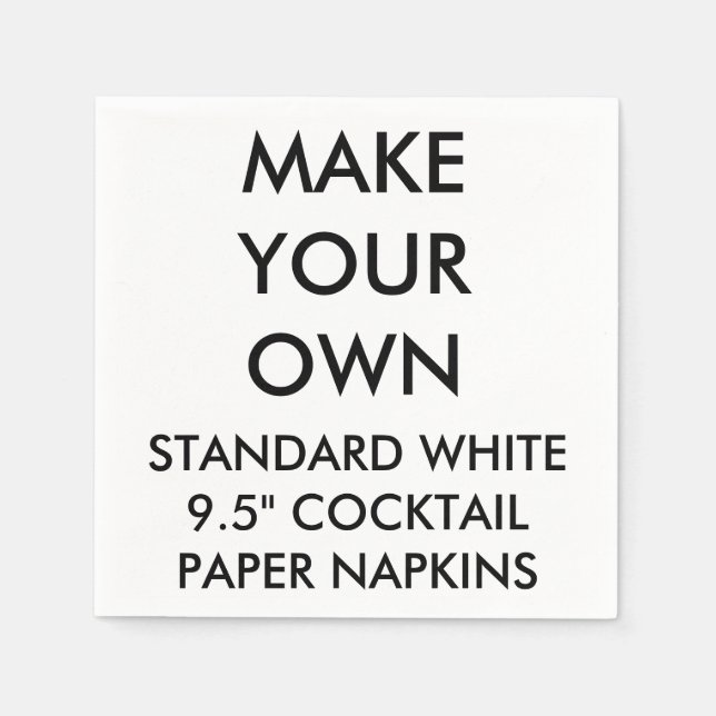 Custom Personalised Plain Cocktail Paper Napkins (Front)