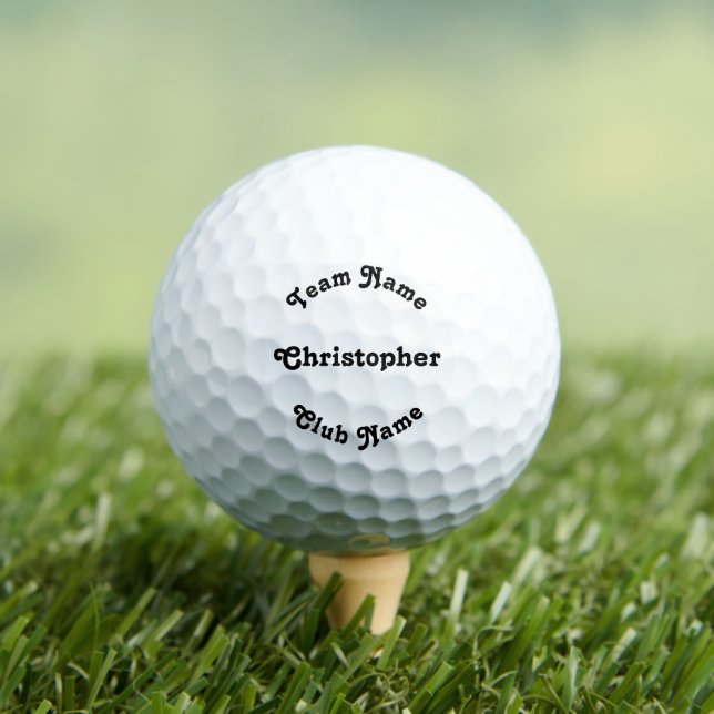 Custom Personalised Player Team Coach Club Name Golf Balls (Insitu Tee)