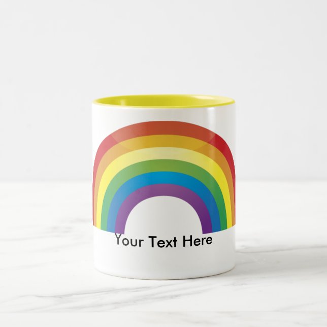 Custom Personalised Rainbow Pride Mugs (Center)